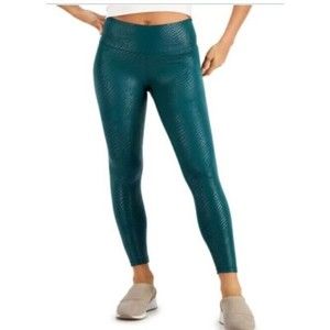 INC High Rise, Compression Leggings in Croc Print Green. Small  MSRP $39